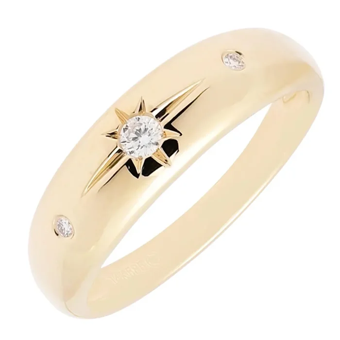 Diamond Star Dome Ring in 14kt Yellow Gold (1/20ct tw)