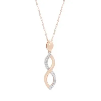 Diamond Twist Necklace in 10kt Rose Gold (1/10ct tw)