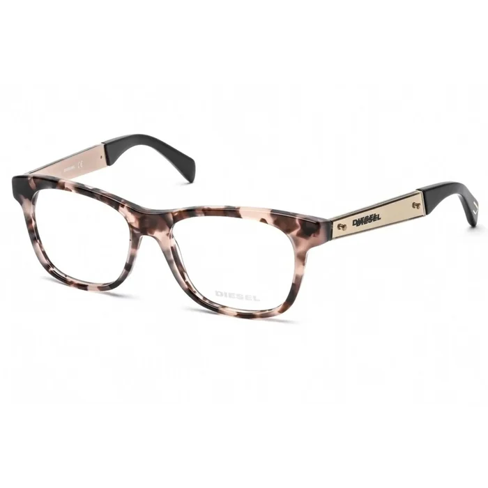 Diesel Unisex Eyeglasses – Havana Plastic Square Frame Demo Lens | DIESEL DL5078 056