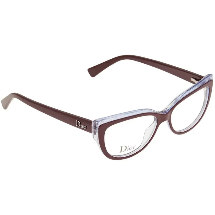 Dior Women’s Eyeglasses – Full Rim Burgundy/Grey Azure Glitter | DIOR CD3282 0EJG