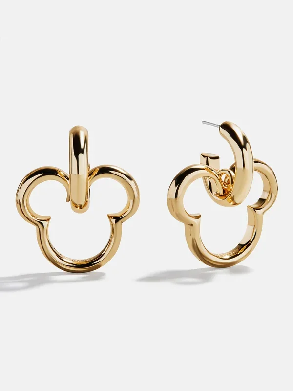 Disney Mickey Mouse Puffy Hoops – Gold