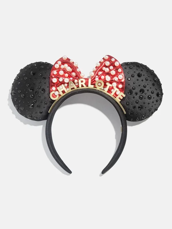 Disney Minnie Mouse Custom Ears Headband – Custom Black/Red Minnie Mouse Ears