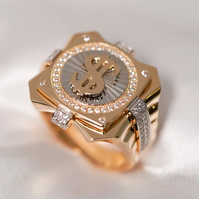 Dollar Sign ring in 14k Gold