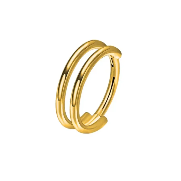 Double Side by Side Hoop Hinged Segment Clicker Ring – ASTM F-136 Implant Grade Titanium
