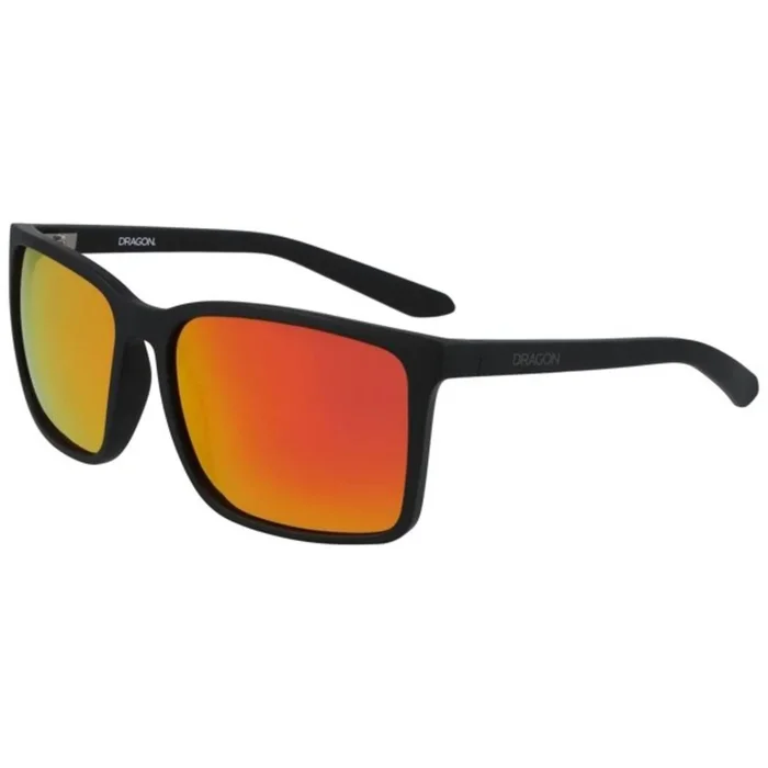 Dragon Men’s Sunglasses – Matte Black Square Frame Orange Ion Lens | DR MONTAGE ION 4