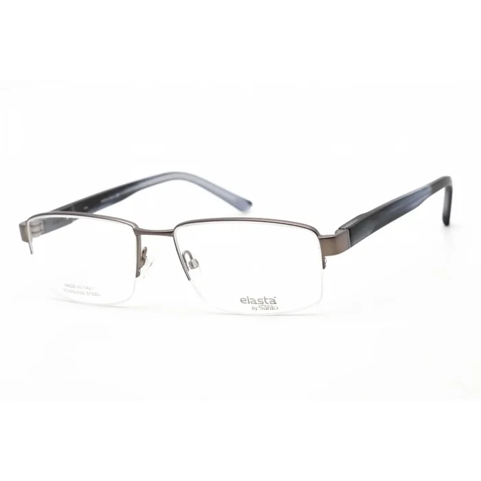 Elasta Men’s Eyeglasses – Dark Grey Half Rim Rectangular Clear Lens | E 3122 0HWJ 00
