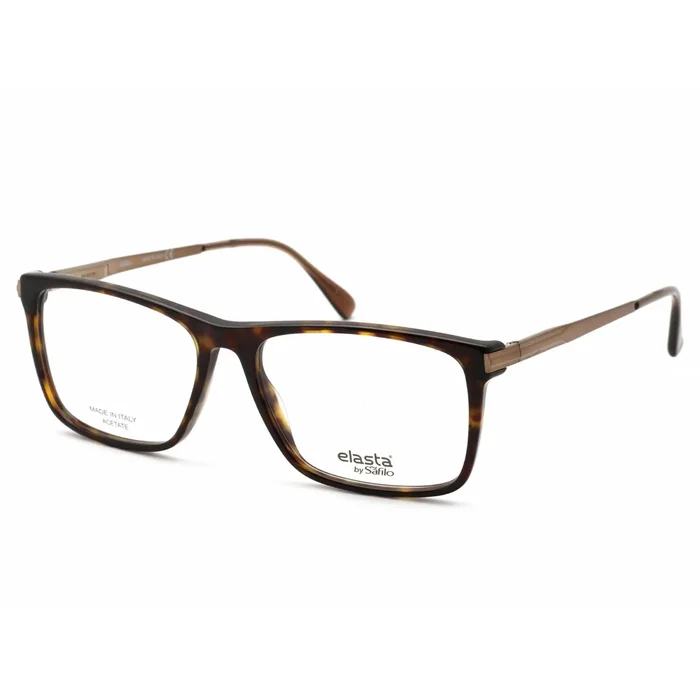 Elasta Men’s Eyeglasses – Havana Rectangular Plastic Full Rim Frame | E 1644 0086 00