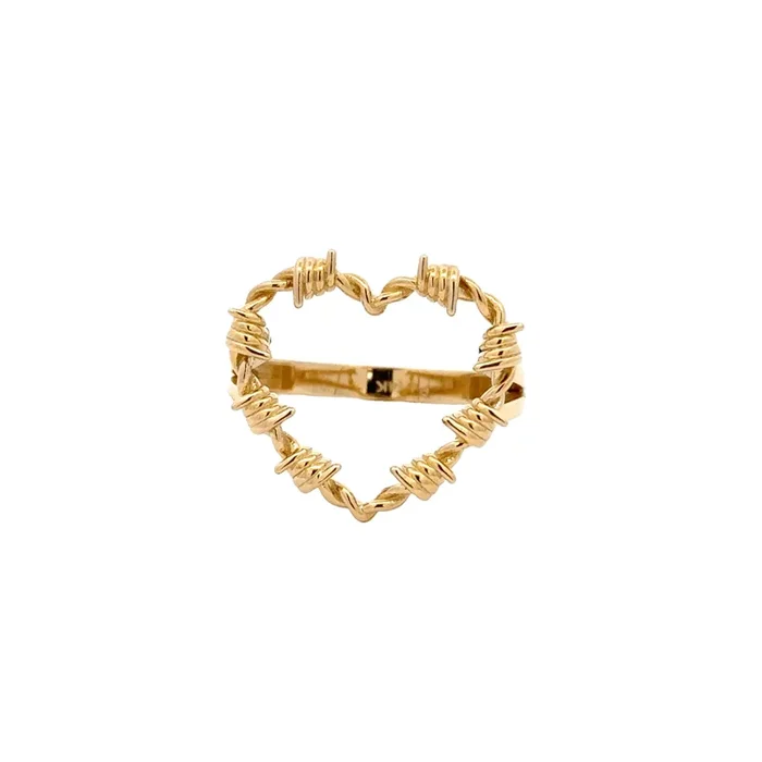 Elegant Gold Heart Ring 14k