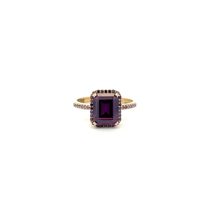 Elegant Purple Gemstone Ring 14k #8