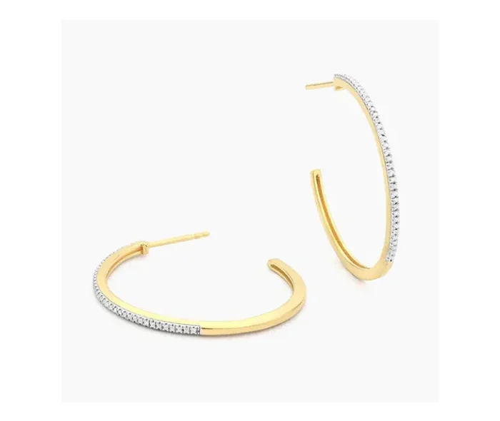 Ella Stein Gold Front Facing Hoop Earrings (SI2097)