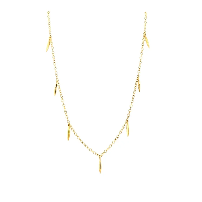 Ella Stein Gold Petal Dangle Station 36″ Necklace (SI3100)