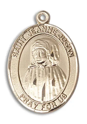 Extel Medium Oval 14kt Gold Filled St. Jeanne Jugan Medal, Made in USA