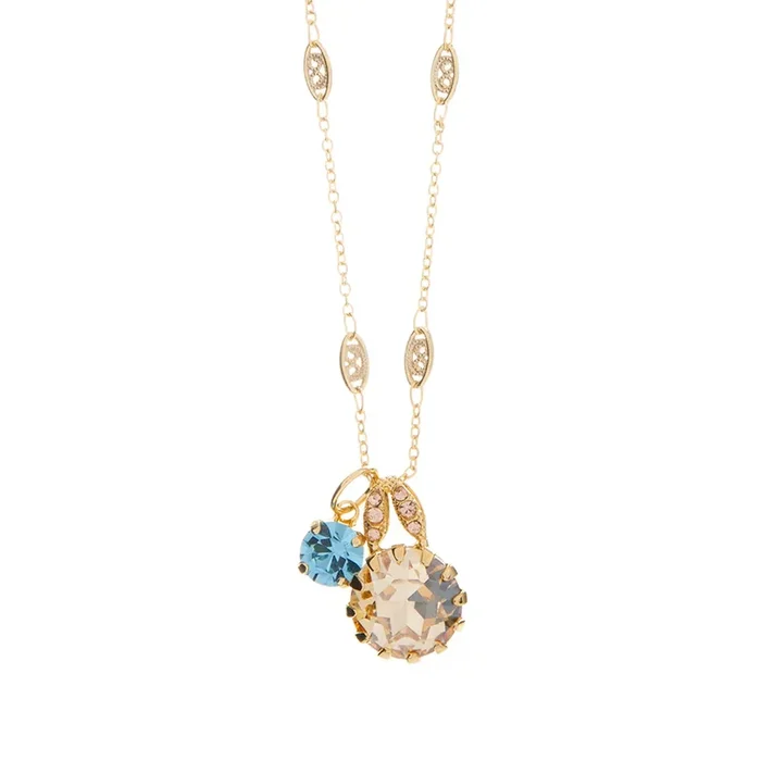 Extra Luxurious Double Stone Pendant in “First Toast” *Custom*