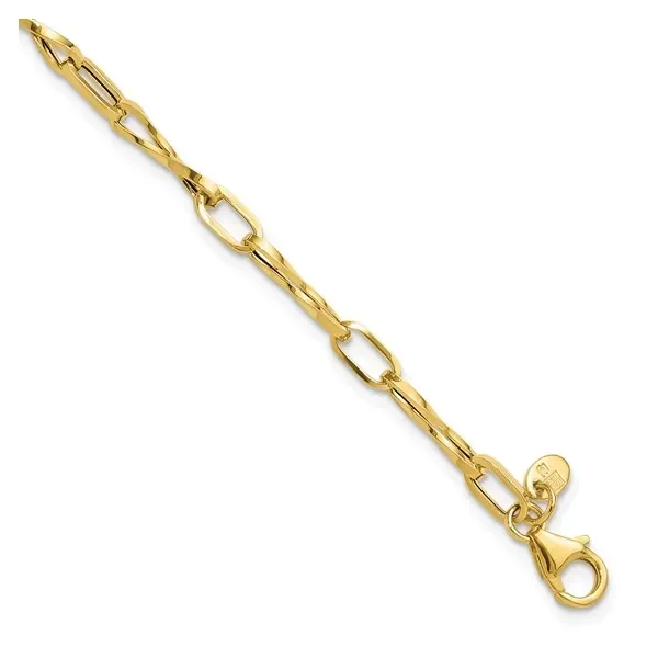 Fancy Twisted Link Bracelet in 14k Yellow Gold