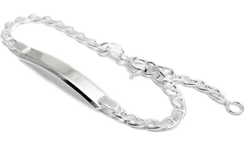 Fantastic Sterling Silver Child’s Engravable Marina I.D. Adjustable Bracelet
