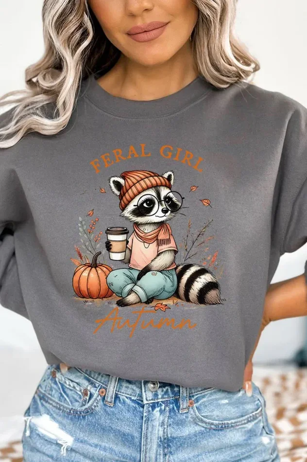 Feral Girl Autumn Unisex NuBlend Crew Sweatshirt
