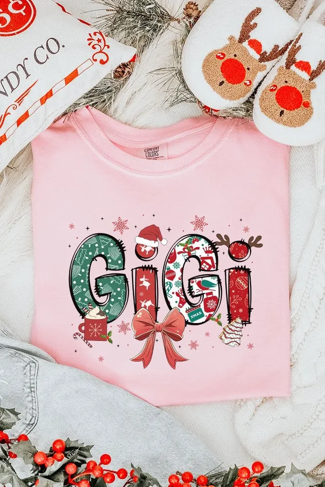 Festive Christmas Gigi Comfort Colors Adult Ring-Spun Cotton Tee