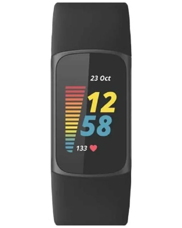 Fitbit Unisex Charge 5 Rectangular Black Smartwatches