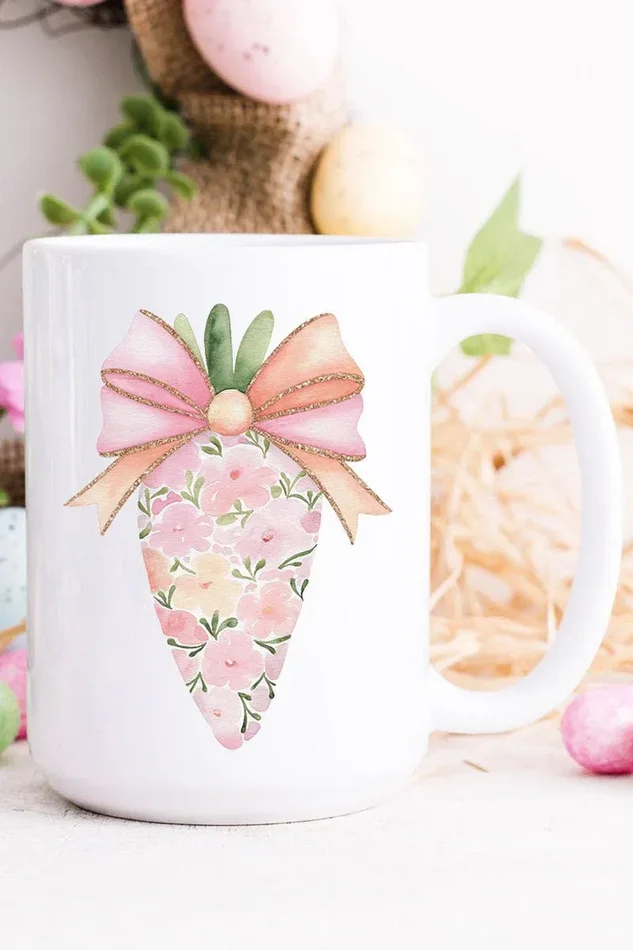 Floral Spring Carrot Ceramic Mug