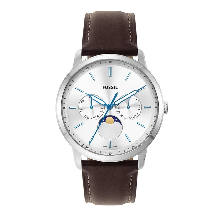 Fossil Men Neutra Minimalist Round Silver Watches