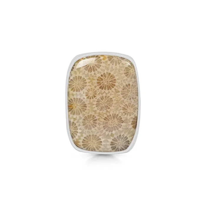 Fossilized Coral Adjustable Ring-(FSC-R-11.)