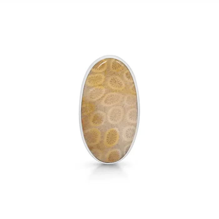 Fossilized Coral Adjustable Ring-(FSC-R-20.)