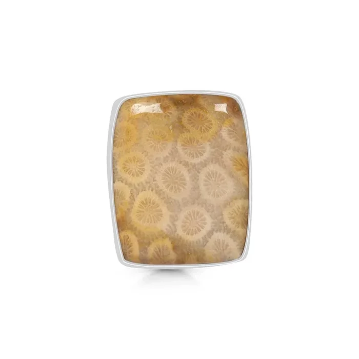 Fossilized Coral Adjustable Ring-(FSC-R-36.)