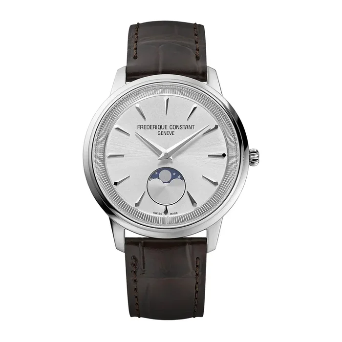 Frederique Constant Classics Moneta Moonphase 37mm Mens Watch Silver MPN: FC-206S3S6
