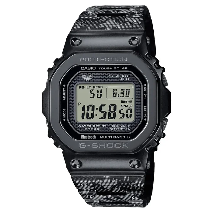 G Shock Full Metal Limited Edition Eric Haze Mens Watch with Black Digital Dial and Black Ion Plate Bracelet (solar movement)