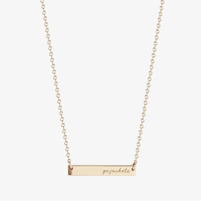 Georgia Tech Go Jackets Horizontal Bar Necklace