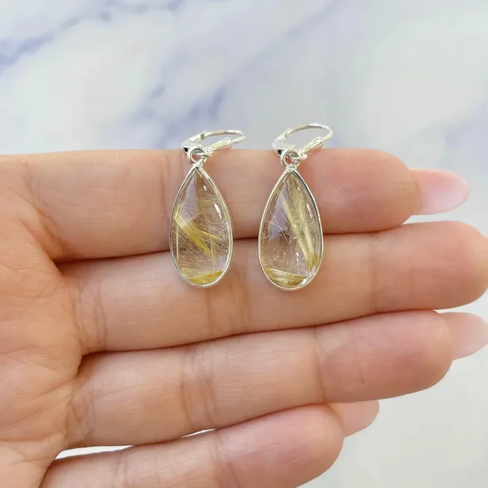 Golden Rutile Earring-(GDR-E-14.)