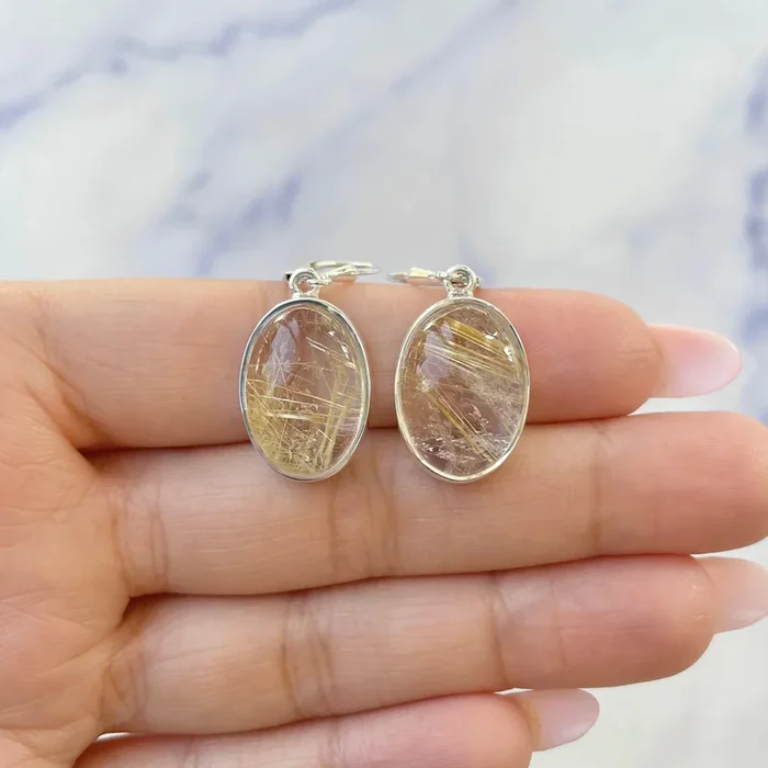 Golden Rutile Earring-(GDR-E-20.)