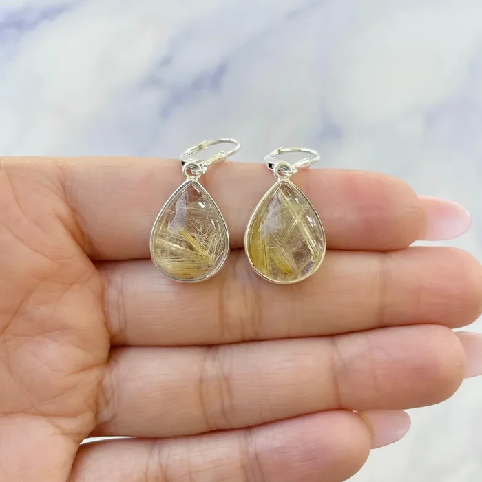 Golden Rutile Earring-(GDR-E-5.)