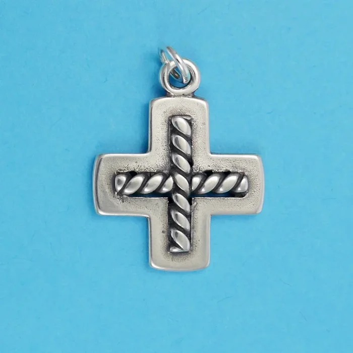 Greek Cross With Wire Twist Charm