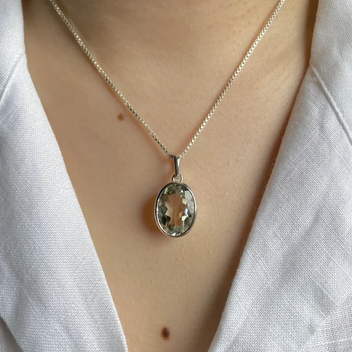 Green Amethyst Pendant-(GRA-SP-458.)