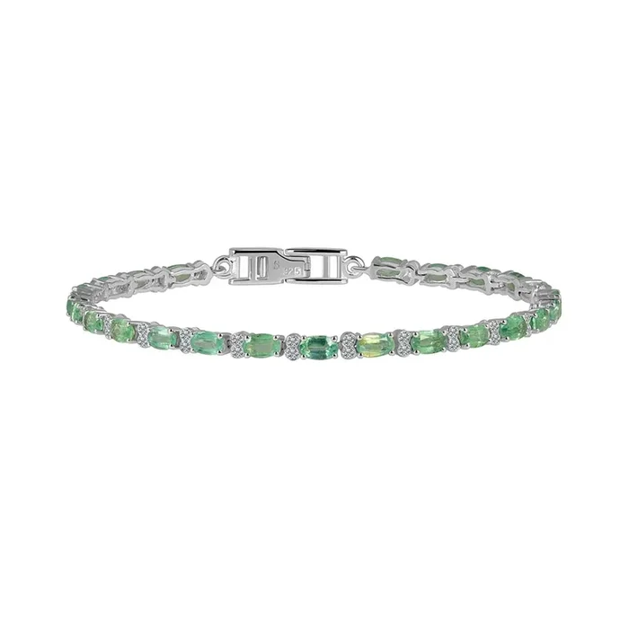 Green Kyanite & White Topaz Bracelet-(KYN-SB-110-G.)