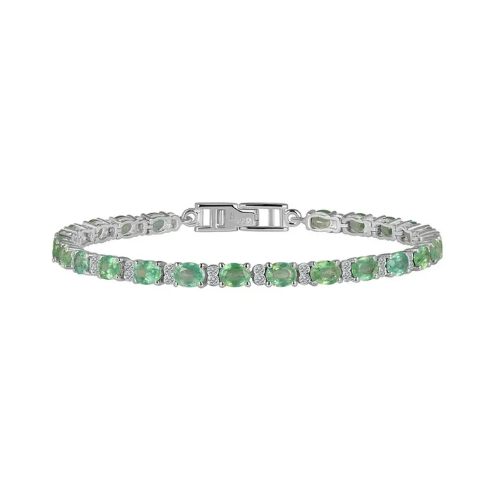 Green Kyanite & White Topaz Bracelet-(KYN-SB-112-G.)