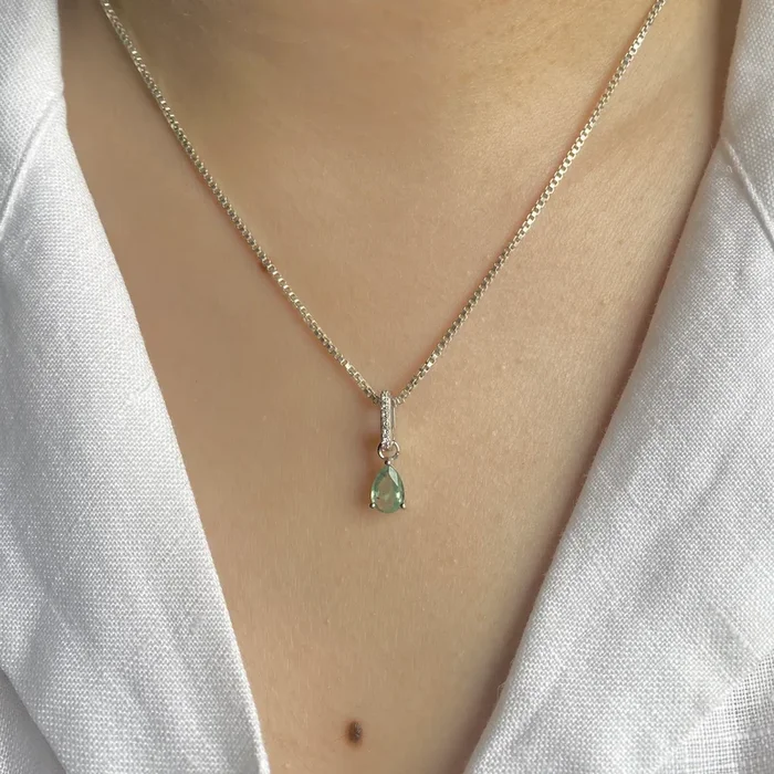 Green Kyanite & White Topaz Pendant-(KYN-SP-1165-G.)