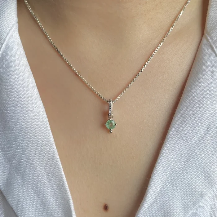 Green Kyanite & White Topaz Pendant-(KYN-SP-399-G.)