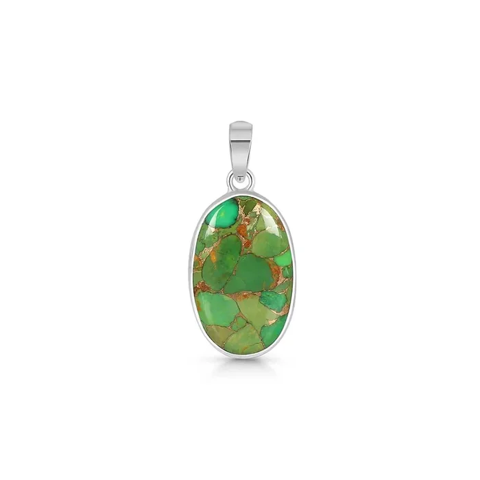 Green Mojave Copper Turquoise Pendant-(GCT-P-29.)