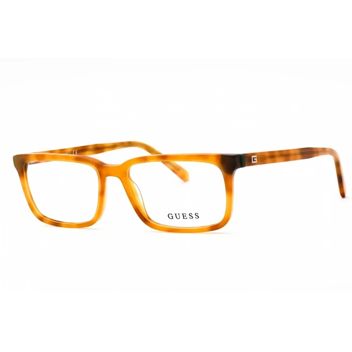 Guess Men’s Eyeglasses – Blonde Havana Rectangular Plastic Frame | GU50068 053