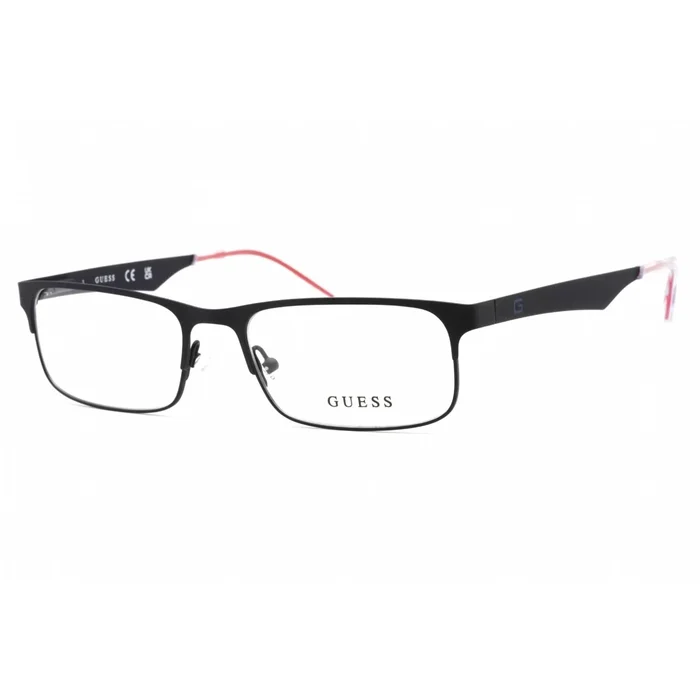 Guess Men’s Eyeglasses – Full Rim Matte Blue Metal Rectangular Frame | GU1904-N 091