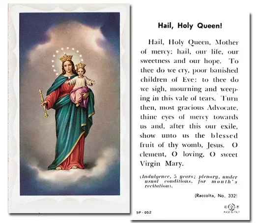 Hail Holy Queen Catholic Prayer Holy Card Pack of 100