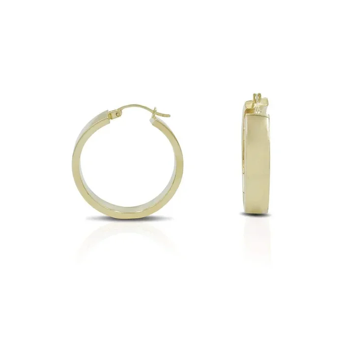 Italian Polished Earrings in 14K Gold