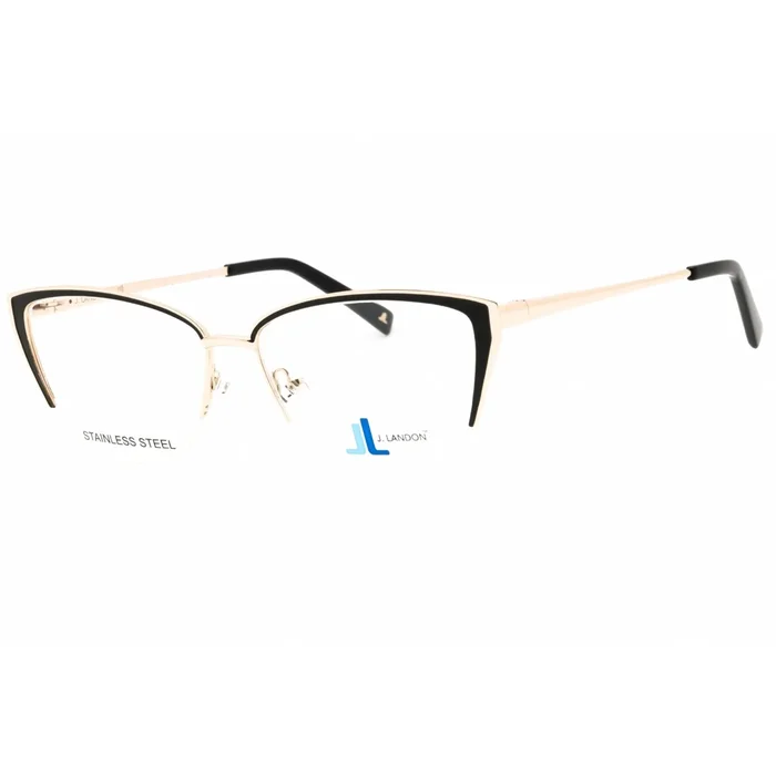 J. Landon Women’s Eyeglasses – Matte Black Metal Half Rim Cat Eye Frame | JL5010 002