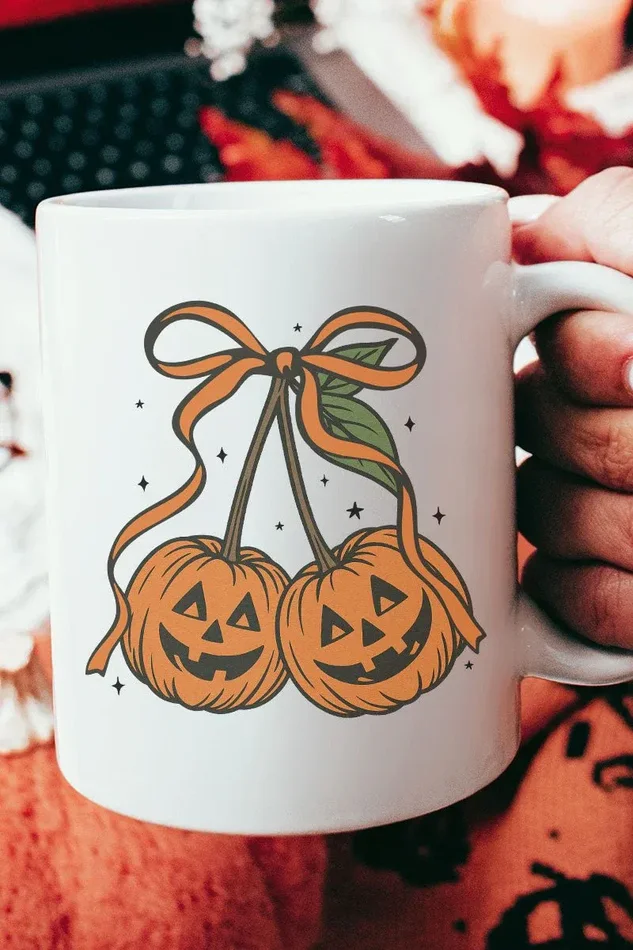 Jack-O’-Lantern Cherries Ceramic Mug