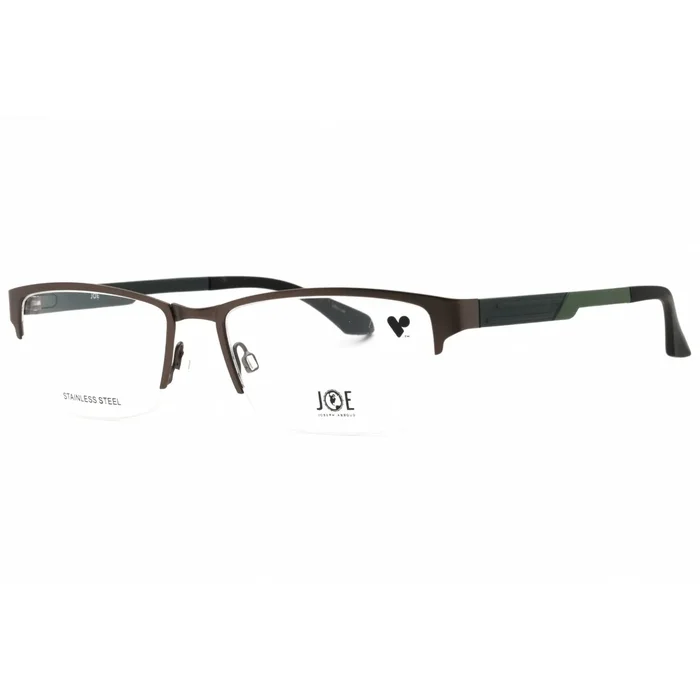 Joe optical Men’s Eyeglasses – Gunmetal Metal Rectangular Half Rim Frame | JOE4070 033