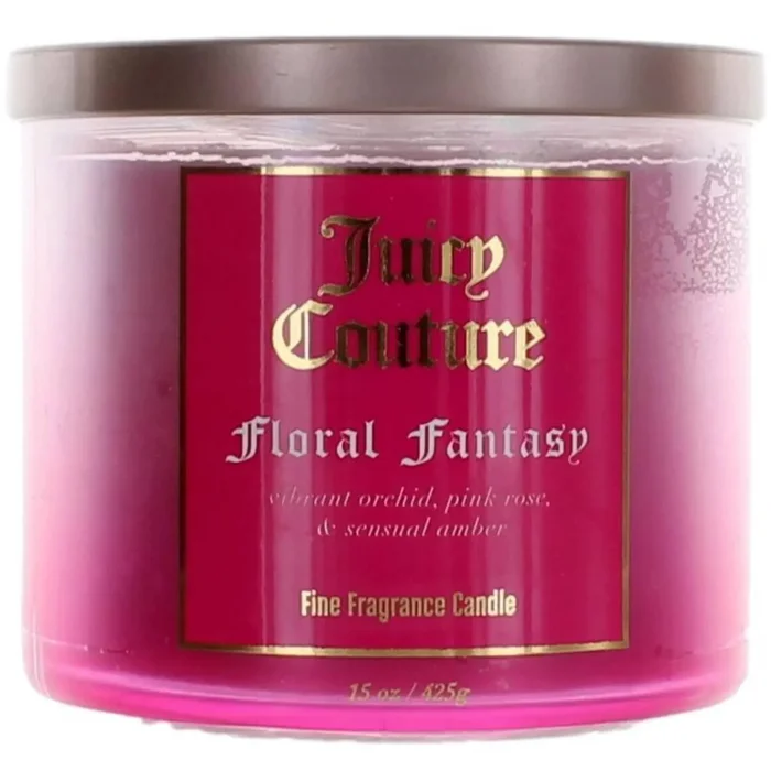 Juicy Couture 3 Wick Candle – Floral Fantasy Fine Fragrance Soy Wax Blend, 14.5 oz
