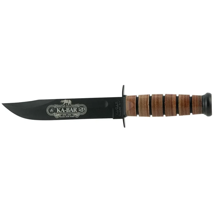 Ka-Bar Fighting Knife – 120th Anniversary US Army Flat Grind Plain Blade | KB9190