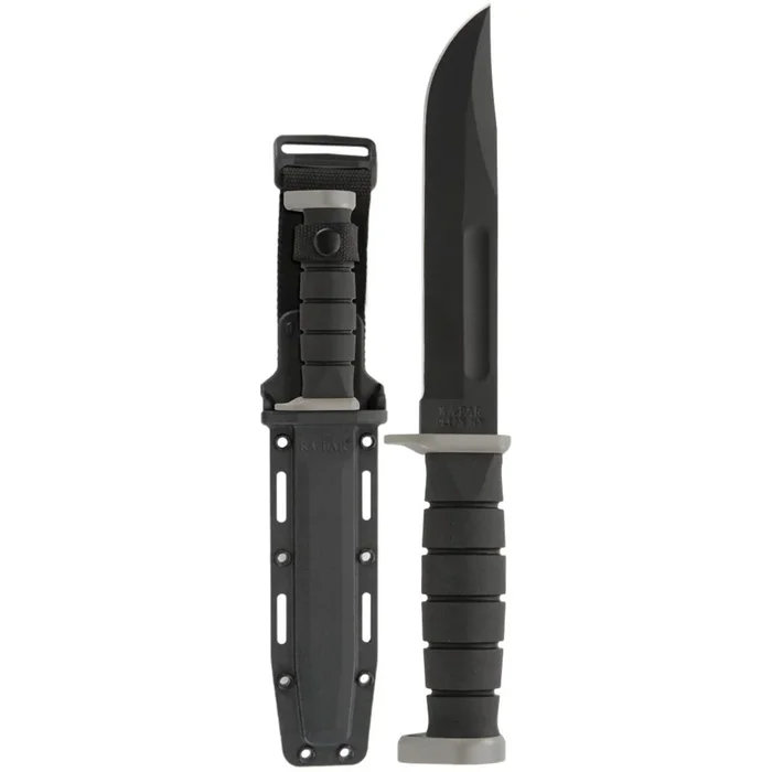 KA-BAR Knife – D2 Extreme Clip Point Fixed Flat Blade Black Kraton G Handle | 1292